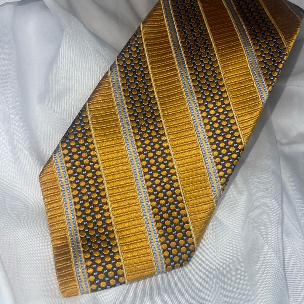 Robert Talbott Gold and Brown Striped Tie